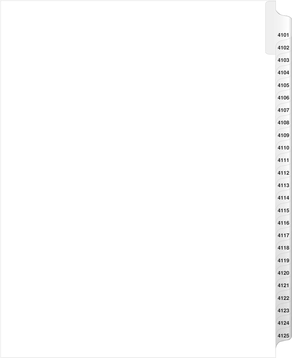 Exhibitindexes® Side Collated Exhibit Tabs AVE Style Bold Tabs Set of 4101-4125 | Made in The USA