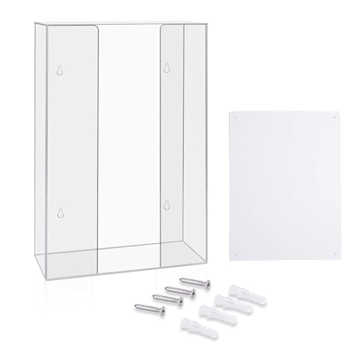 Acrylic Glove Dispenser Wall Mount, Clear Plastic Glove Rack Floating Triple Gloves Box Holder 16.1'' X 10.2'' X 3.8'', Capacity Of 3 Glove Boxes