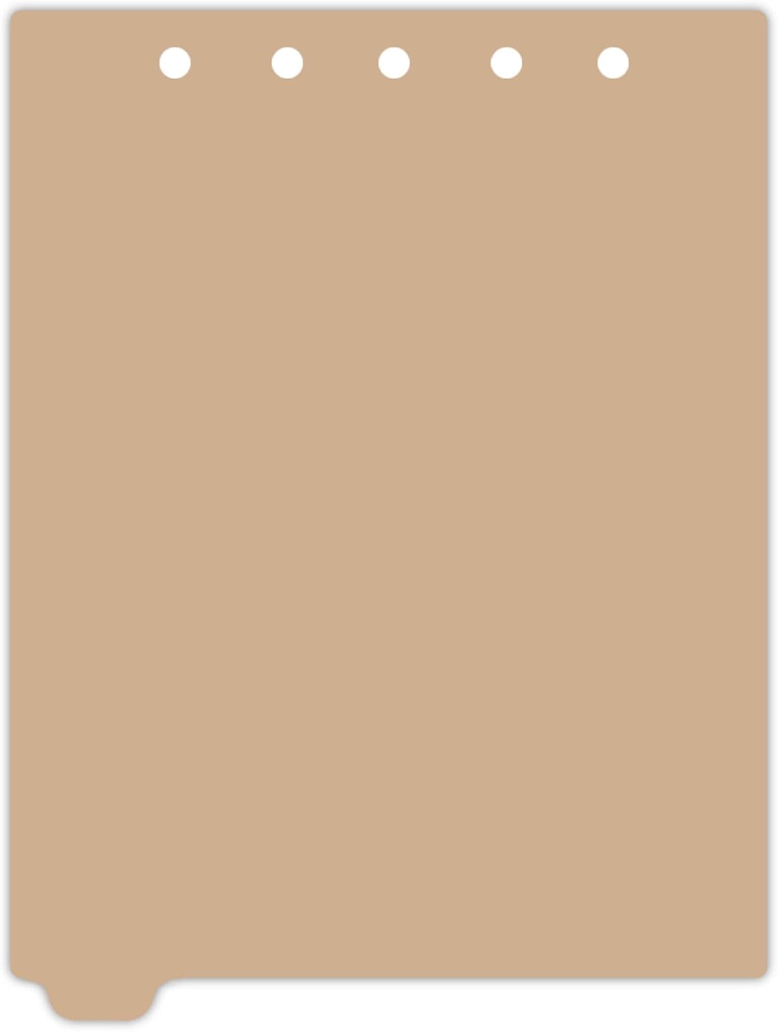 Carstens - Heavy Duty Plastic Ring Binder Dividers, Bottom Tab, 1/9 Cut, Tab 1 Position, US Letter, Beige, Case of 50, (2619-10CS) - Ideal Medical Chart Dividers or Index Tabs for 3 Ring Binders