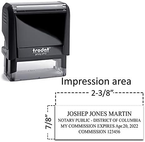 Notary Stamp Seal Ink Personalized Self Inking Stamp Custom Stamp Rubber Stamp Trodat 4913 Self Ink Notary Stamp - 7/8" x 2-3/8" Impression Area