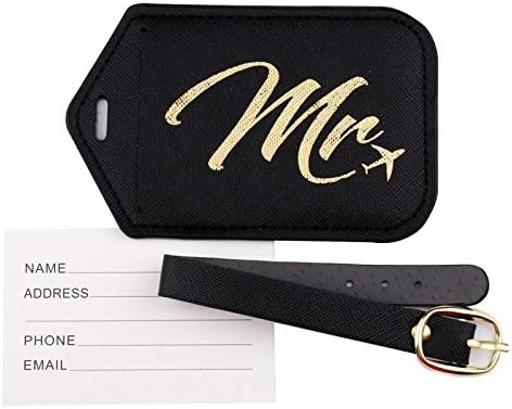Mr and Mrs Passport Holder and Luggage Tags Set, Wedding and Honeymoon Travel Luggage, Bridal Shower and Engagement Gift
