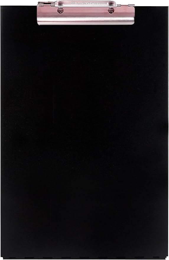 Saunders Cruiser-Mate Black Aluminum Clipboard with Storage, Dual Tray Nursing Folio, HIPAA Compliant Medical Chart Holder, Heavy Duty Recycled Metal, Self-Locking Latch, Made in USA