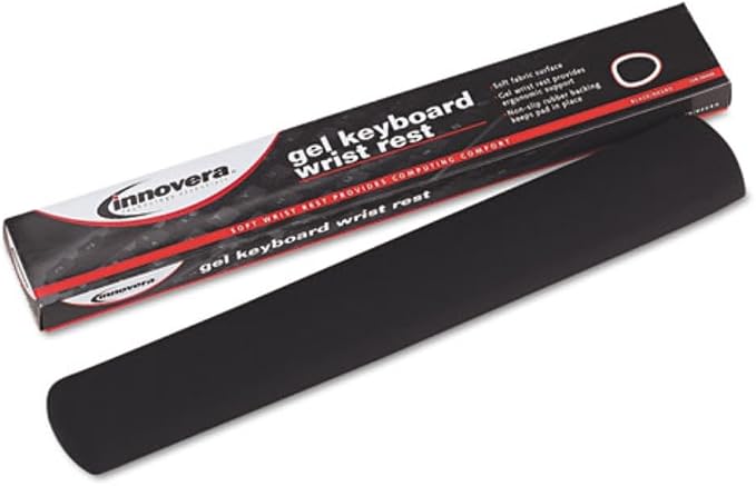 Innovera 50458 Gel Nonskid Keyboard Wrist Rest, Black (IVR50458)