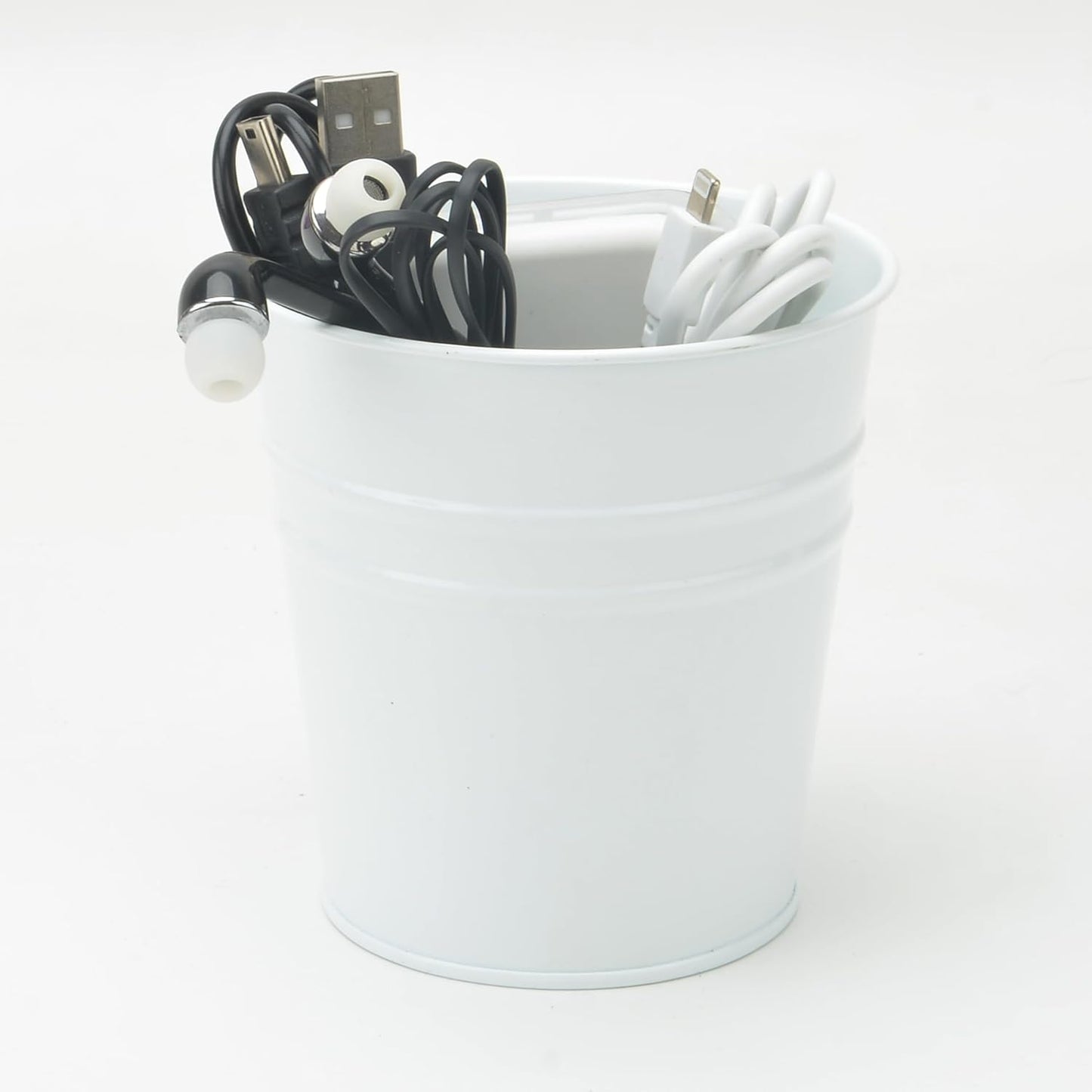 Pen Holder Cup For Desk Pencil Holder Metal Marker Pen Organizer Storage Small Tinplate Flower Pot Succulent Bucket Planters for Office Home - 2 Pack (Blue)