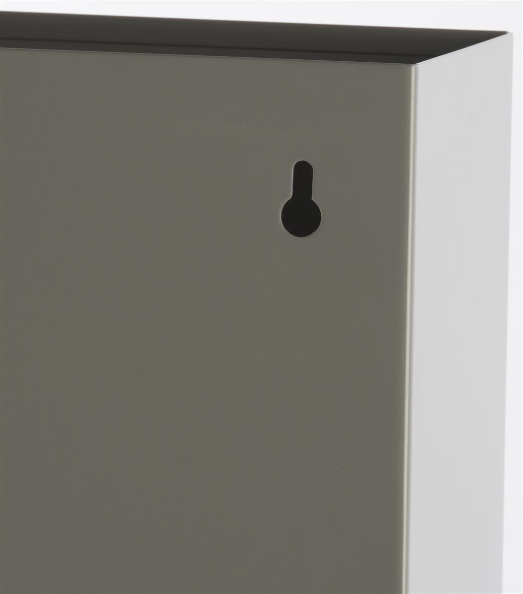 File Folder Wall Rack, 20 Pockets, Tiered, Office and Medical Charts (Putty, Powder Coated Steel)