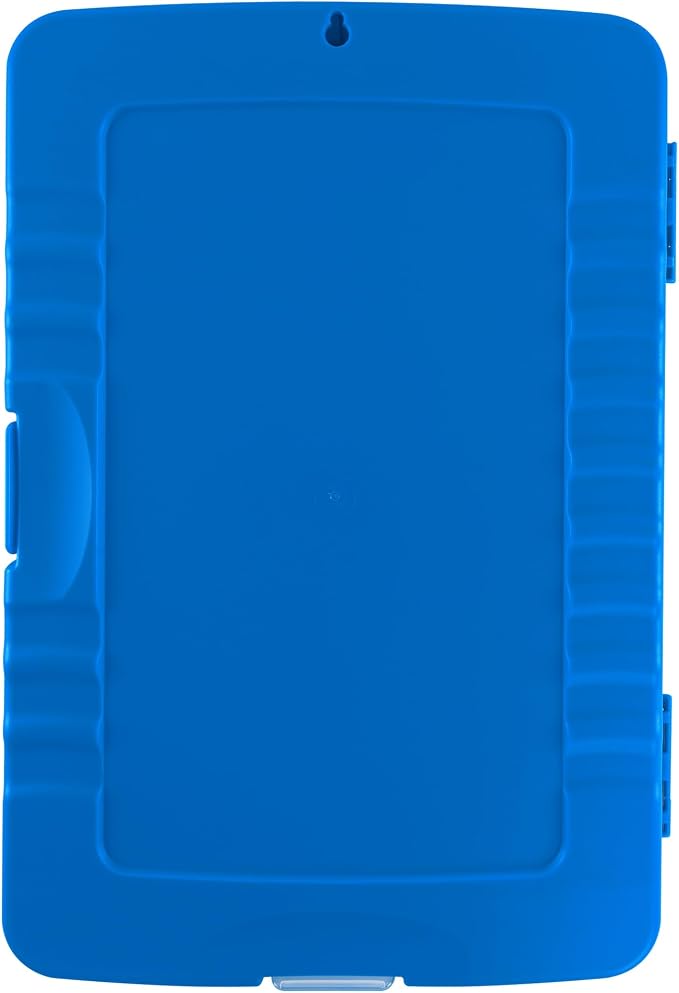 Super Z Outlet Slim Plastic Nursing RN Style Lightweight Coaches Clipboard with Open Foldable Storage, Classroom Teacher College Size (9.5" x 14") (Blue, 9.5" x 14")