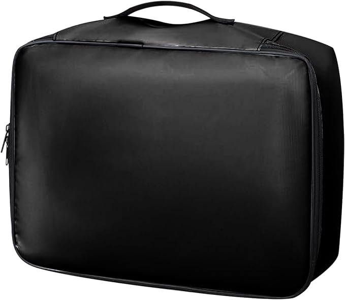 Fireproof Box, Lockable File Organizer, Portable Fireproof and Waterproof Filing Cabinet, 14.57x11.42x3.94 inches, Secure Storage with Handle for Documents, Home and School Use