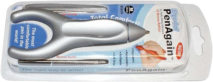 Ergo-Sof PenAgain Pen with 2 bonus Refills -Silver