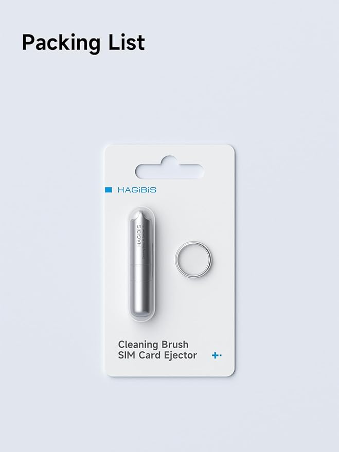 Hagibis SIM Card Ejector Tray Removal Tool with Cleaning Brush, 2 in 1 EDC Portable Keychain Eject Pins Reset Needle Opener Cleaning Pen for iPhone Airpods Pro (CP02)