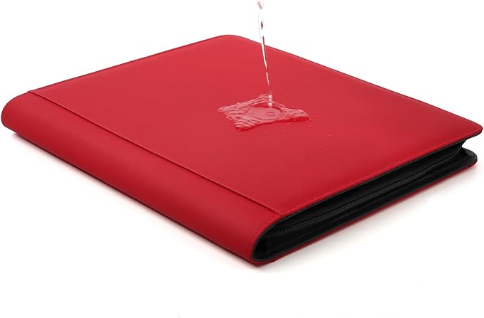 Toploader Binder, Holds 324 Toploaders, 9 Pocket Top Loader Binders with Sleeves for 3 x 4'' Toploaders, Double-Sided Pocket Top Loader Storage Binder, Trading Card Binder - Diamon Red