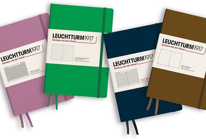 LEUCHTTURM1917 - Notebook Hardcover Medium A5-251 Numbered Pages for Writing and Journaling - Thinking Ahead (Ruled Paper, Deep Sea)