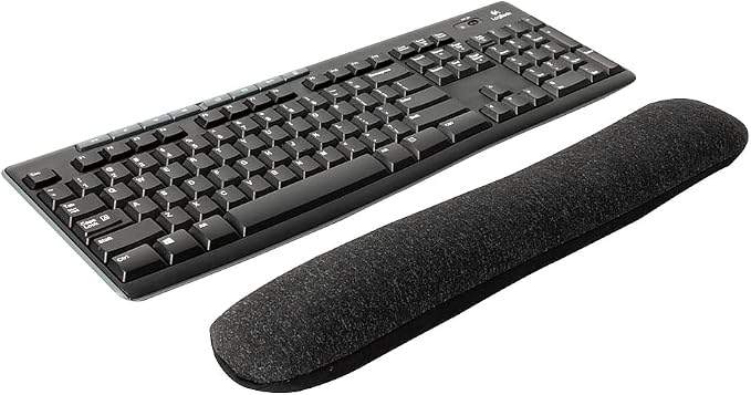 STAPLES Beaded Keyboard Wrist Rest, Ergonomic Non‑Slip Support Cushion for Comfortable Typing, Durable Bead‑Filled Design in Black/Gray