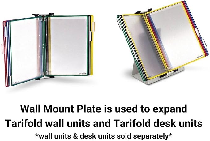 Tarifold Reference System Mounting Plate, Holds 10 Pockets, Letter Size | Mounting plate supports 10 pivoting pockets, fits letter size documents, for wall or desktop reference systems