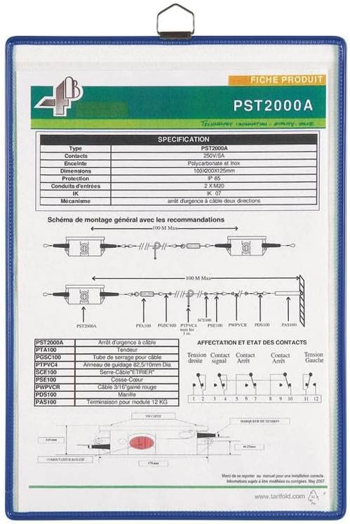 Tarifold Hanging Display Pockets, Letter Size, Portrait, Blue, 5 Pack | 5 wire-reinforced hanging pockets, fits letter size documents, portrait, integrated metal hanger