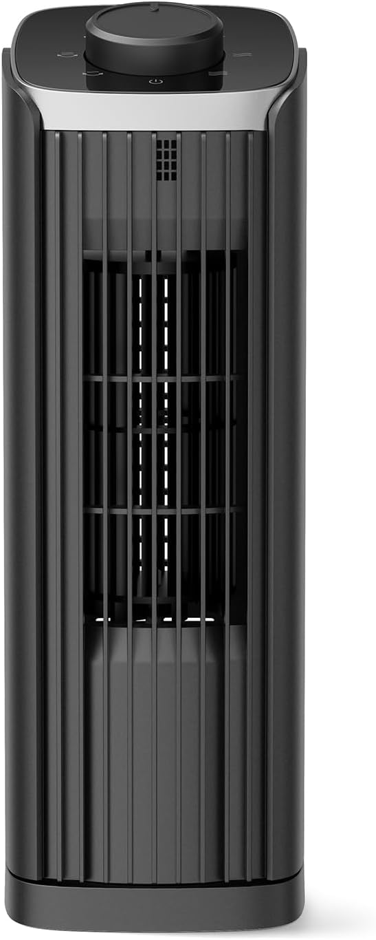PNTCK Tower Fan for Bedroom, 13.1'' Quiet Desk Fan with 23ft/s, 3 Speeds, 70° Oscillating Fans with Knob Control, Portable Table Fans Bladeless Fan for Indoor Room, Home, Office, Desktop