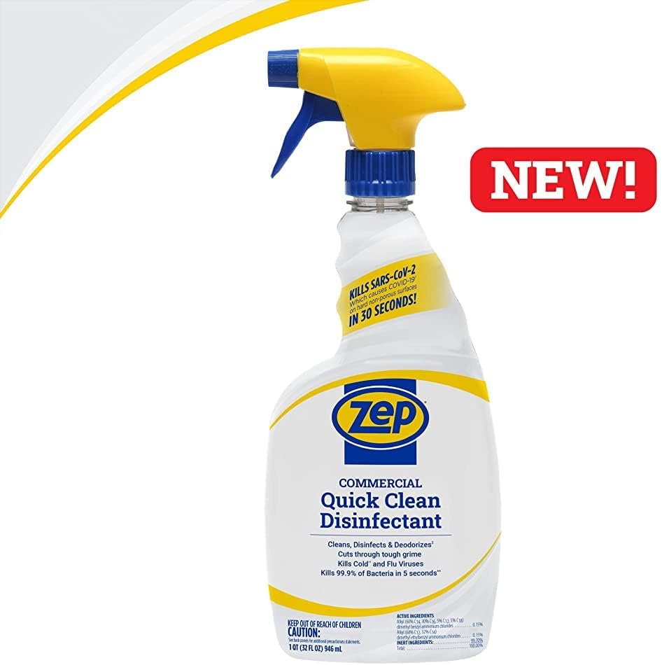 Zep Home Pro Commercial Quick Clean Disinfectant - 32 Fl. Oz. - R49806 - Pro Trusted Cleaning Power: Now in Refreshing Scents and Family Friendly Formulas (6)