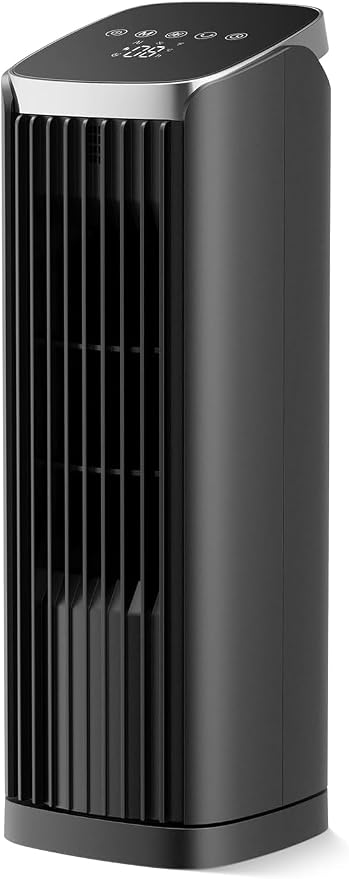 PNTCK 13" Tower Fan for Bedroom, Portable Desk Fan with 4 Speeds, 4 Modes | Quiet Cooling Fan with Remote, 12H Timer, 70° Oscillating Fans Bladeless Table fan for Room Office Home