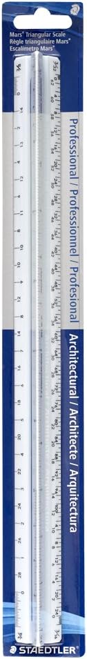 Calculated Industries Construction Master Pro Advanced Construction Math Feet-inch-Fraction Calculator + Staedtler 12-Inches Architect Triangular Scale Bundle