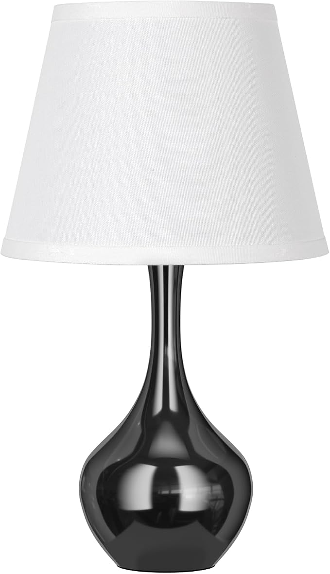 16.1" Touch Table Lamp for Nightstand, 3 Way Dimmable Small Bedroom Lamp | Touch Control, Bulb Included, Pearl-black Bedside Lamps for Desk, Night Stands, Living Room, End Table, Corded