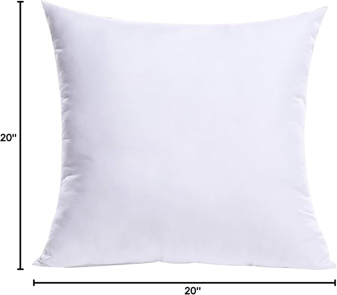 MIULEE 20x20 Inch Throw Pillow Insert for Couch Sofa Bed | Premium Virgin Filling, Soft Brushed Fabric, Decorative Pillow, Lumbar Back and Neck Support
