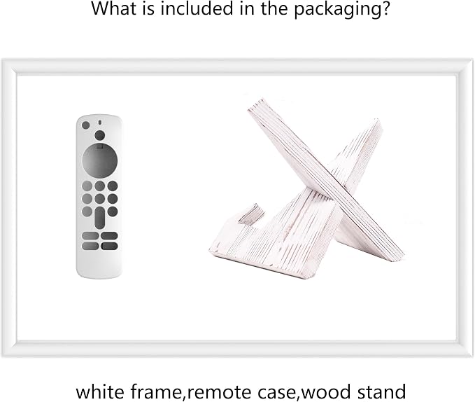 Digital Photo Frame Solid Wooden Table Stand, White | Monitor and Tablet Compatible, Cookbook Stand Holder, Display Stand, Decoration Frame