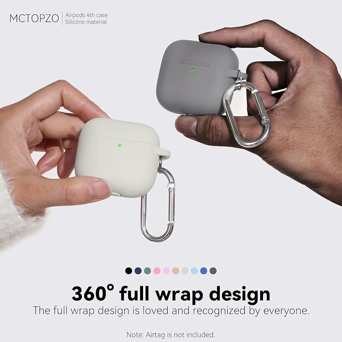 for AirPods 4 Case 2024 with Cleaner Kit & Keychain-Beige | Silicone Protective Cover for Apple AirPods 4th Generation Case,for Women Men,One-Piece Design,Shockproof,Dust Proof