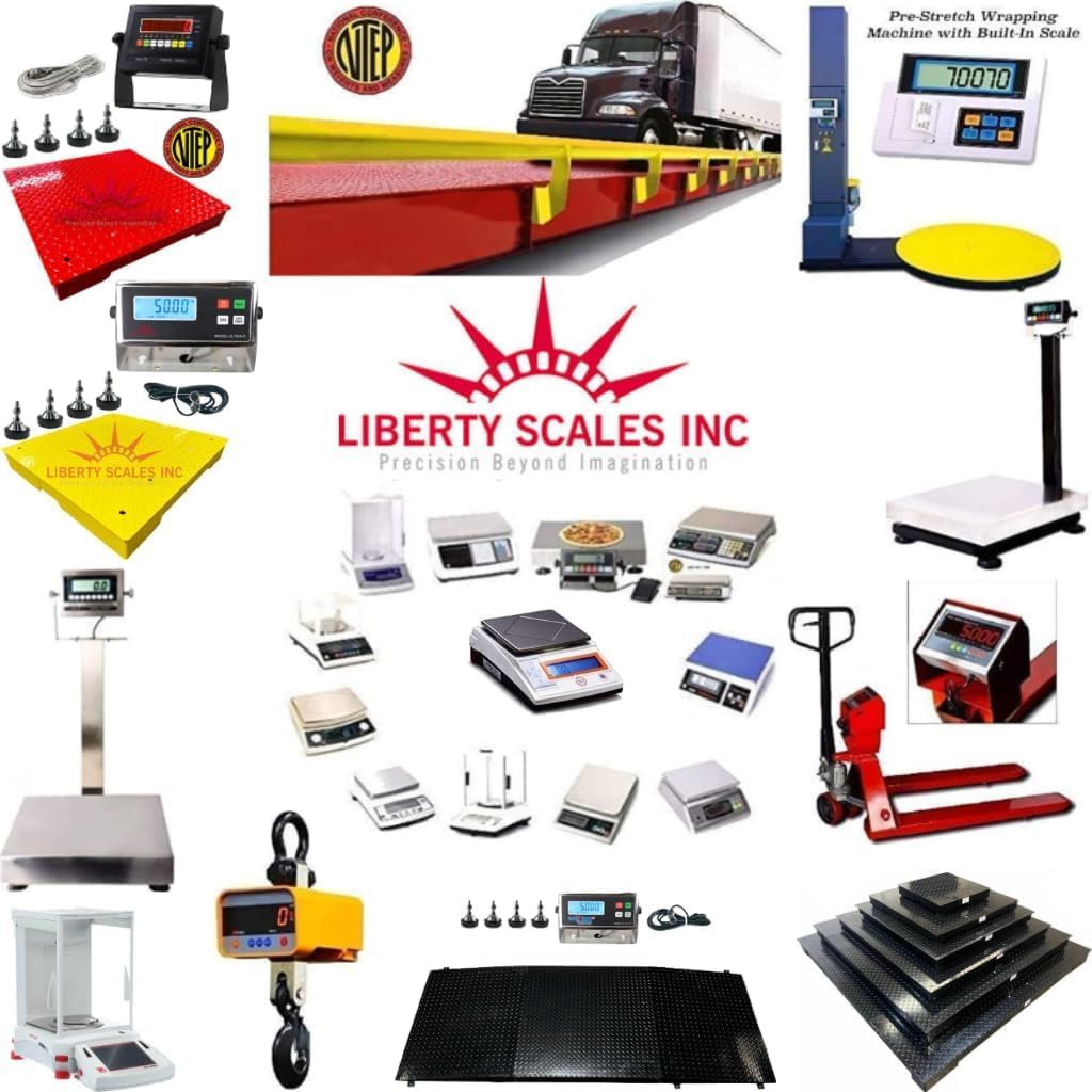 Liberty LS-800-4X5 NTEP Certified (Legal for Trade) Industrial Floor Scale | 48" x 60" | Capacity of 10,000 lbs x 2 lb + Black