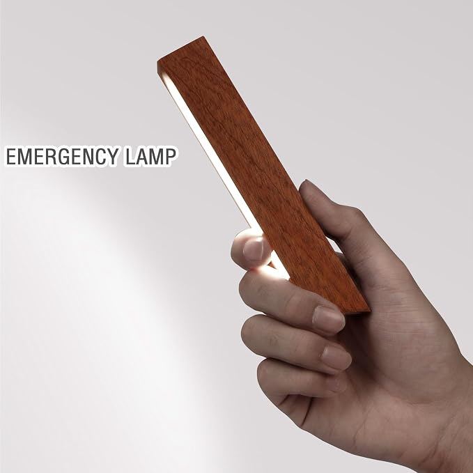 Wooden Desk Lamp Magnetic Wall Mount Rechargeable Home Office-Sapele | 360 Rotatable cordless night light ,Touch dimming,USB-C. Minimalist style for reading, bedside,artwork,working,ambiance