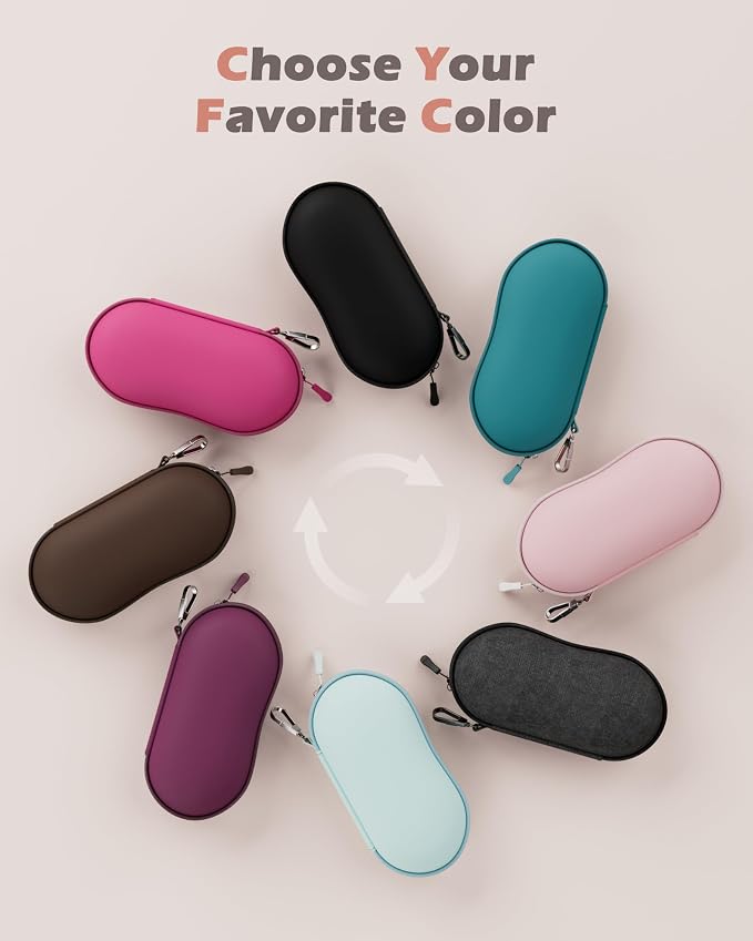 ProCase Sunglasses Case, Hard Shell Glasses Case for Men Women -Chocolate | Travel Shockproof Eyeglass Case with Metal Hanging Hook and Velvet Lining, Zipper Sport Glasses Holder Organizer for Gifts