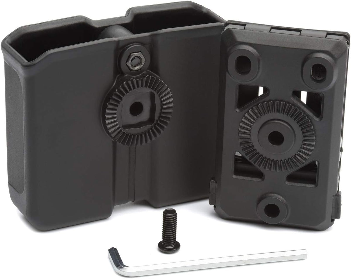 OWB Polymer Double Magazine Holster Ambidextrous Carrier, Fits 9mm/.40 Calibers Double Stack Magazines of Glock, S&W, Sig Sauer, Springfield, Taurus, Beretta, Ruger, Walther, Canik, Colt, CZ, H&K