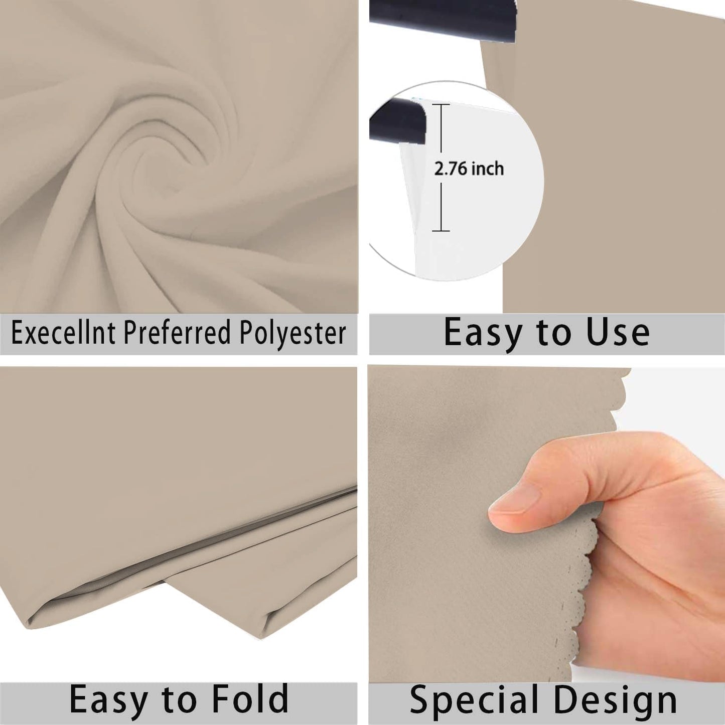Beige Photo Backdrop for Photoshoot Beige Background for Photography Photo Backdrop Curtain for Party 10 x 10 FT