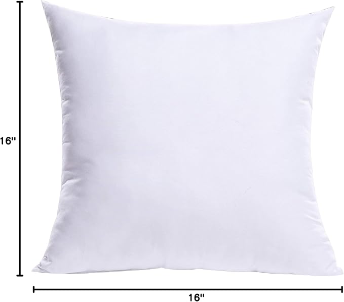 MIULEE 16x16 Inch Throw Pillow Insert for Couch Sofa Bed | Premium Virgin Filling, Soft Brushed Fabric, Decorative Pillow, Lumbar Back and Neck Support