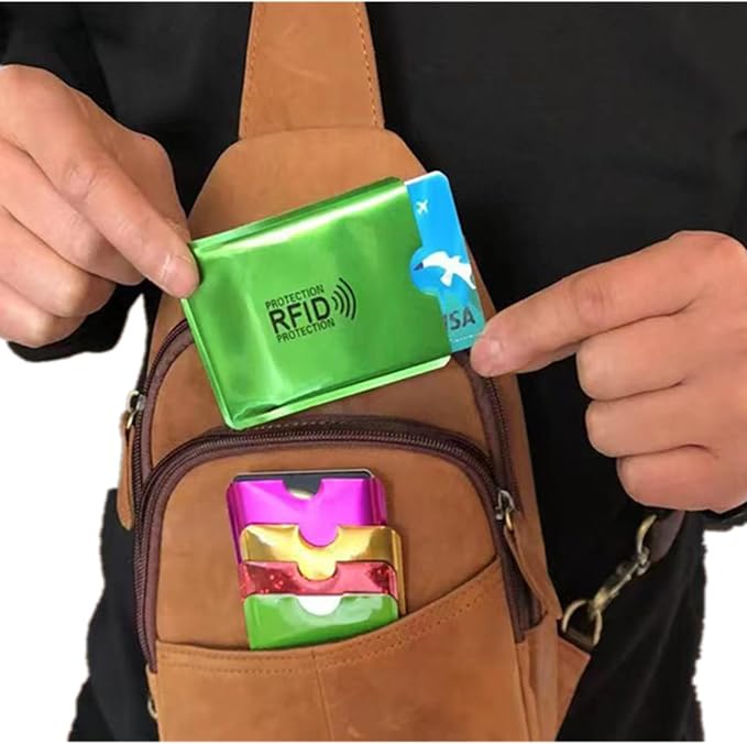 Schembo 16 RFID Blocking Sleeves Set (12 Colorful Credit Card Protector RFID Blocking Sleeve & 4 RFID Passport Holder). Effectively Protect Your Credit, Debit, and ID Cards From Electronic Theft.