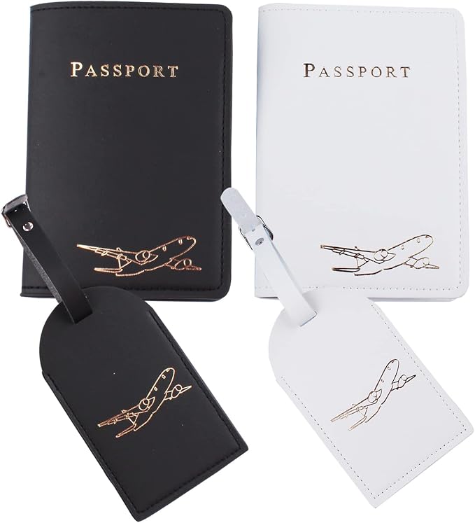 2pack Passport Wallets Travel Holder, mr and mrs passport holder,honeymoon gifts,Couple Travel Luggage Tags Passport Cover - Wedding Bridal Shower Gift