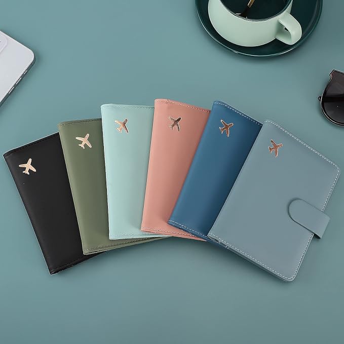 Melsbrinna Premium Leather Passport Holder Covers Case, Waterproof Rfid Blocking Travel Wallet Passport Holder with Pen Holder, Cute Passport Book for Women/Men