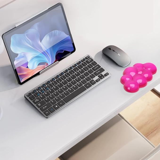 Gel Cloud Mouse Wrist Rest, Cute Wrist Support and Arm Support for Mouse Rest Typing Pain Relief,Suitable for Office/Computer/Laptop/Gaming (Transparent Red)