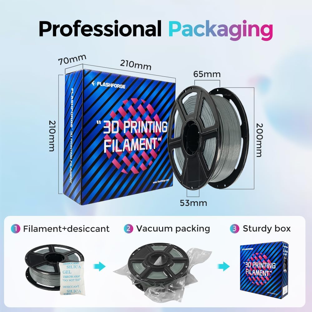 FLASHFORGE Rapid PLA Filament 1.75mm, High Flow Speedy 3D Printer Filament, Experience Exceptional Performance with 500mm/s High-Speed Printing, Neatly Wound & Top-Notch Filament (Iron Grey)
