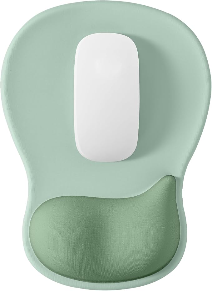 EooCoo Mouse Pad with Gel Wrist Rest, Ergonomic Mousepad Wrist Alignment | Middle Concave Design for Natural Wrist Alignment, Non-Slip Base Mousepad, Carpal Tunnel Relief, Office Desk Accessories