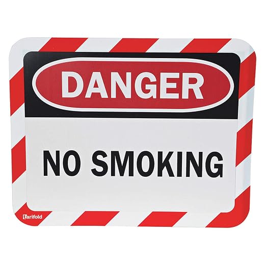 Sign Holder, Adhesv, Danger No Smoking, PK2