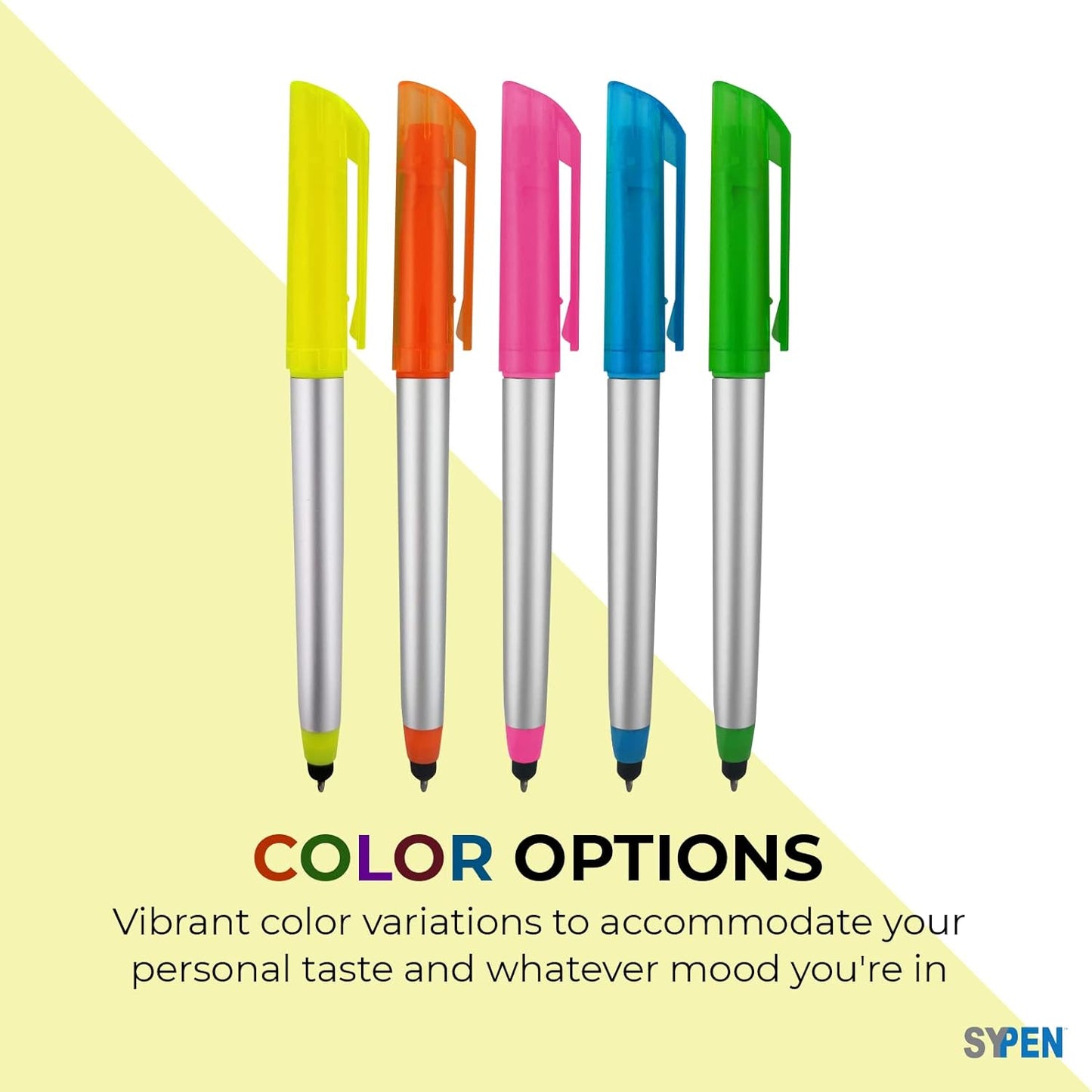 Personalized Pens with Highlighter and Stylus -175 Pack Bulk-Free Imprint - 3 In Highlighter, Ballpoint Pen, and Stylus Combo- add Custom Business Name, Logo or Gift Message- Assorted, Colored Imprint