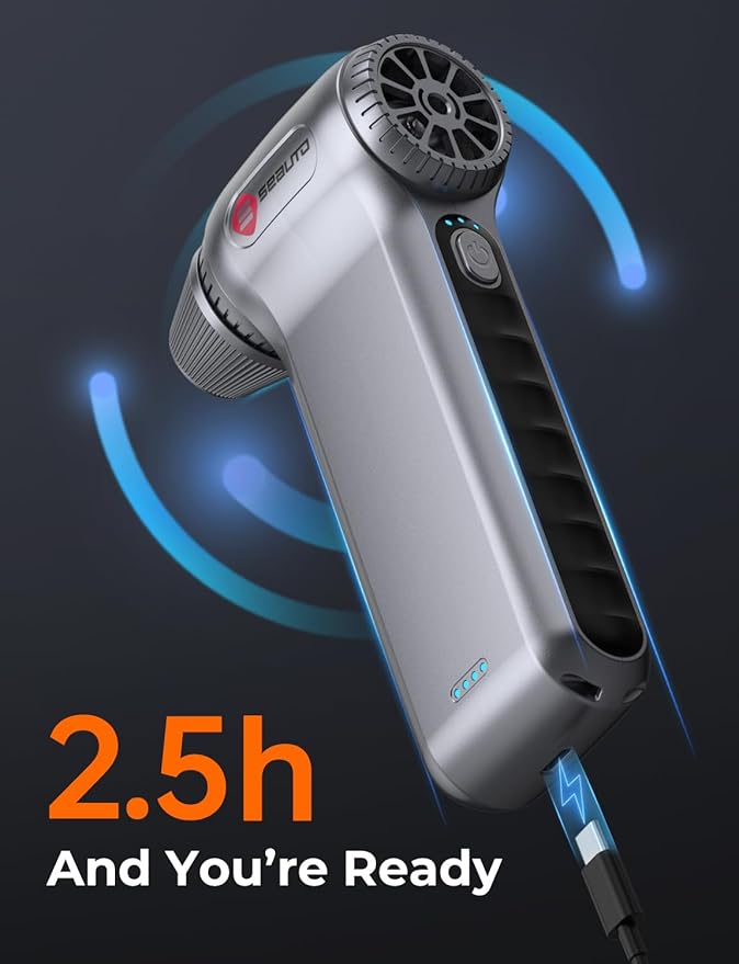 Electric Air Duster 180000RPM, Powerful Cordless Compressed Air Duster with 3-Speed Mini Air Duster Blower, Rechargeable Dust Cleaner for Computer Keyboard, PC, Car, Outdoor & Home Cleaning