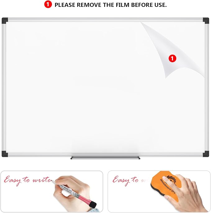 XBoard Magnetic Whiteboard 24 x 18 Inch, Dry Erase Board with Aluminium Frame for Home School Office