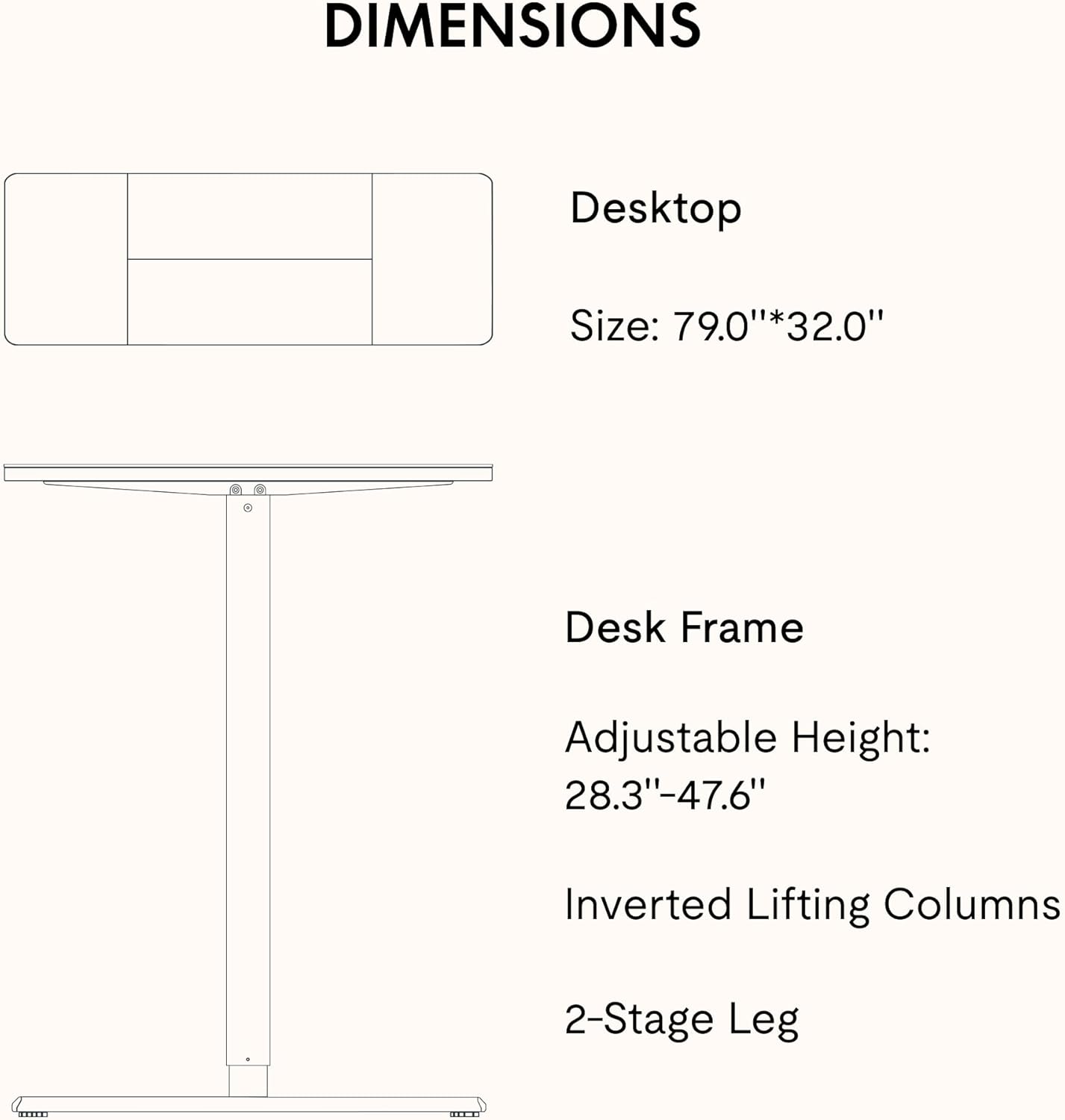 SANODESK Electric Standing Desk 79x32 Inch Height Adjustable Stand Up Desk Home Office Computer Workstation Sit Stand Home Office Desk with Splice Board (White Frame + White Top)