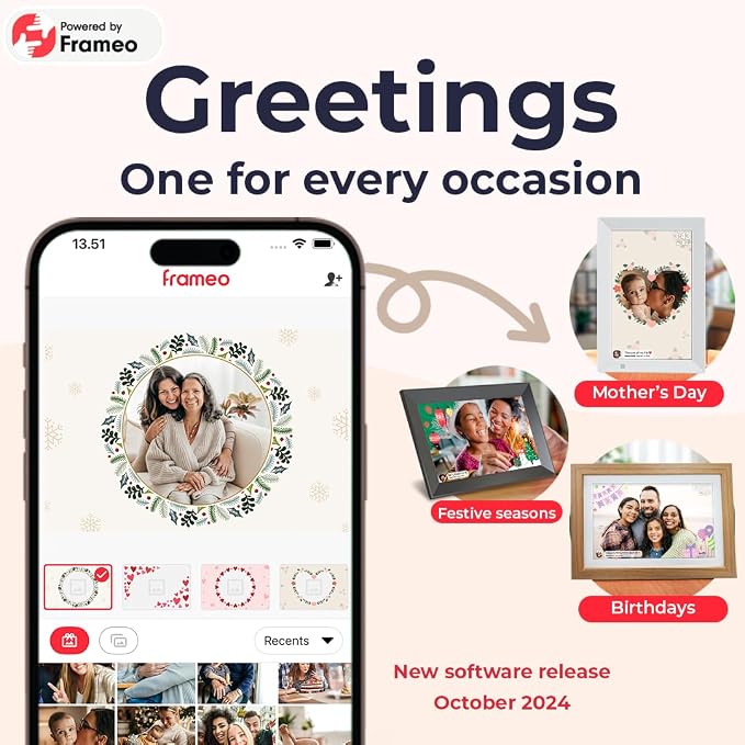 Frameo Digital Frame WiFi, 15.6 inch Digital Picture Frame Large Display, 1920 * 1080 IPS FHD Touch Screen,32GB, Auto-Rotate, Share Instantly, Photo Frame Electronic, Gift for Mom, Wedding, Birthday