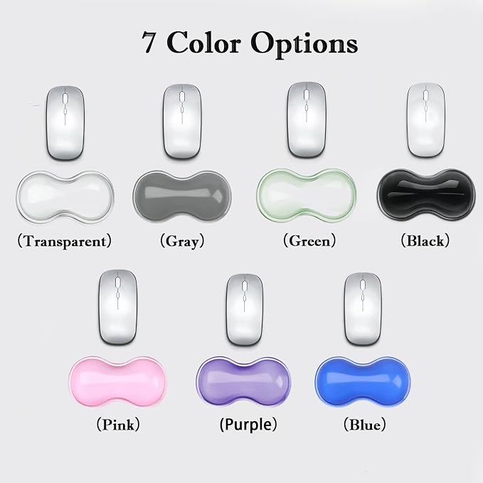Update Gel Wrist Rest Pad for Keyboard & Mouse Set, Silicone Viscoelastic Wrist Support No Slip Pad for Pain Relief, Effortless Typing, Gaming, Computer, Laptop, Office