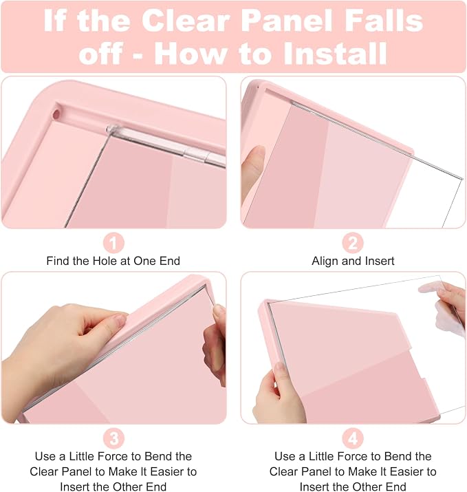 Meiikun Clipboard with Storage, Plastic Clip Boards 8.5x11 Folder with Clear Panel for Dry Erase Quick Reference, Clip Board Storage Clipboards Case for Teacher School Office Supplies (Dusty Pink)