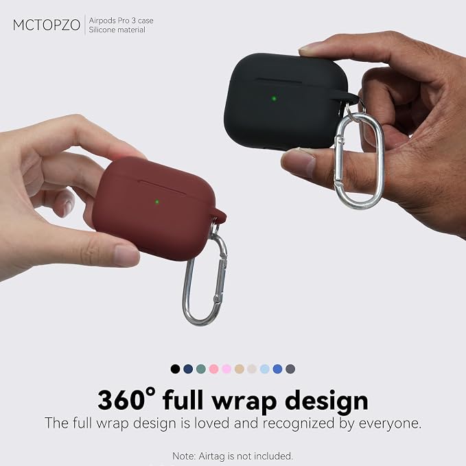 for AirPods Pro 3 Case 2025,Come with Cleaner Kit,Wine Red | Silicone Protective Cover for Airpod Pro 3rd Generation Case with Keychain,for Women Men,One-Piece Design,Shockproof
