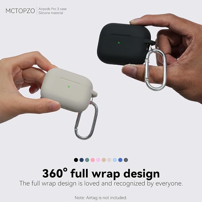 for AirPods Pro 3 Case 2025,Come with Cleaner Kit,Khaki | Silicone Protective Cover for Airpod Pro 3rd Generation Case with Keychain,for Women Men,One-Piece Design,Shockproof