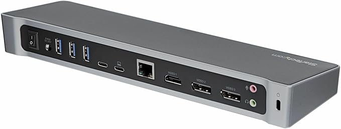 StarTech.com USB-C Triple Monitor Docking Station for MacBook Pro / Air M1 M2 M3 M4 & Windows, Universal 4K HDMI DP Dock, Thunderbolt Compatible, 100W Laptop Charging - TAA