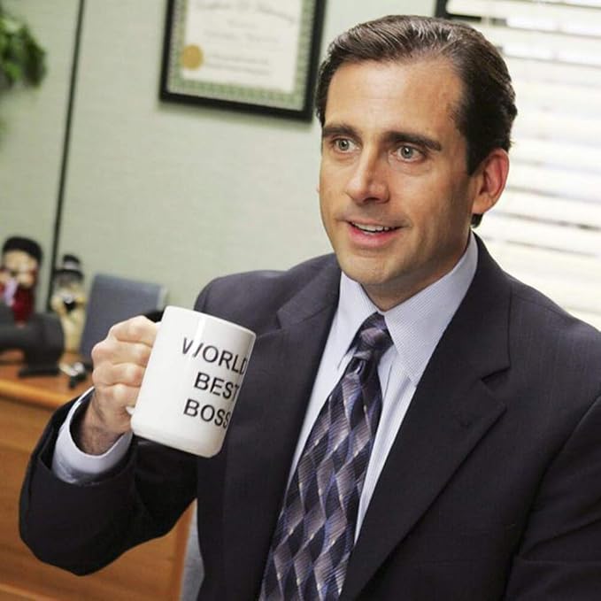 Dunder Mifflin (The Office) World's Best Boss TV Television Show Ceramic Mug Coffee (Tea, Cocoa) 15 OZ Mug, Official Michael Scott Mug As Seen On The Office